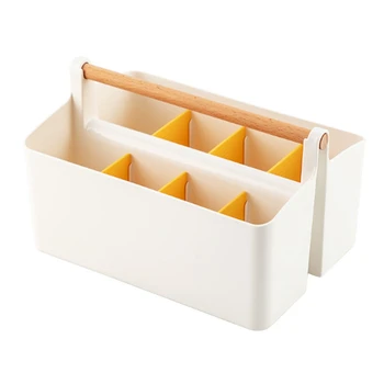 Настольный органайзер, Многофункциональная сумка для офисного хранения, пластиковый держатель для карандашей Белого и оранжевого цветов