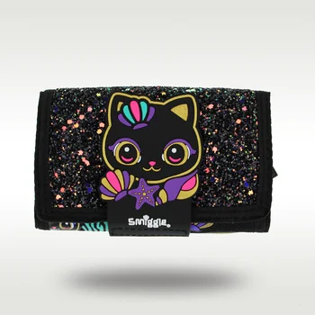 Австралия Оригинальная детская сумочка Smiggle с милым черным котом, яркий клатч, многослойные тканевые сумки, портмоне для девочек, 5 дюймов