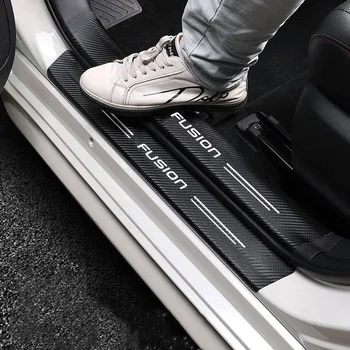 Наклейки на порог двери автомобиля из углеродного волокна для Ford Fusion 2013-2020 Автомобильные Аксессуары