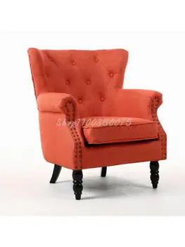 Диван из ткани Кантри в американском стиле, Европейское кресло Tiger, гостиная, Ретро-Одноместная гостиничная спальня, Клубное кафе, обеденный стул