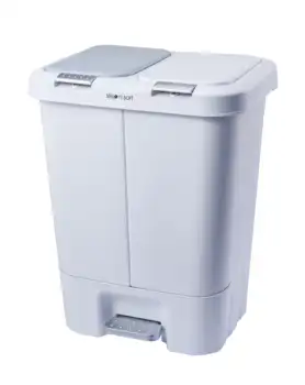 Кухонный мусорный бак для мусора и вторичной переработки белого цвета