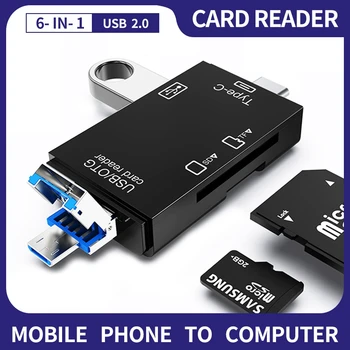 Кард-Ридер USB 2.0 Type C Mircor Usb To SD Micro SD TF Адаптер Для Карт Памяти Для ПК Аксессуары Для Ноутбуков Cardreader Кард-Ридер