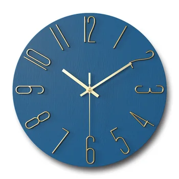 Декоративные Пластиковые Золотые Настенные часы с большим количеством цифр 30 см Синий Кофейный Белый Черный Зеленый Декор Кухни Современный Дизайн Настенных Подвесок
