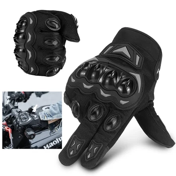 Перчатки с полными пальцами, аксессуары для гонок, дышащие мотоциклетные перчатки с сенсорным экраном, противоскользящие, пригодные для носки