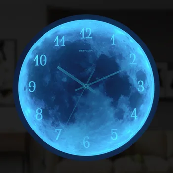 Новые светящиеся настенные часы с управлением звуком Blue Moon LED Clock Часы для украшения дома Galaxy One Fashion Creative Спальня Гостиная