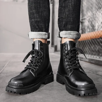 Мужские дизайнерские мотоциклетные ботинки класса люкс, военная обувь, высококачественные мужские ботинки, мужские ботинки из натуральной кожи, осенне-зимняя модная обувь