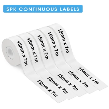 5 рулонов непрерывной бумаги для этикетирования P12 для мини-принтера с клейкими наклейками P12, термоэтикетки, водонепроницаемой бумаги для термоэтикеток