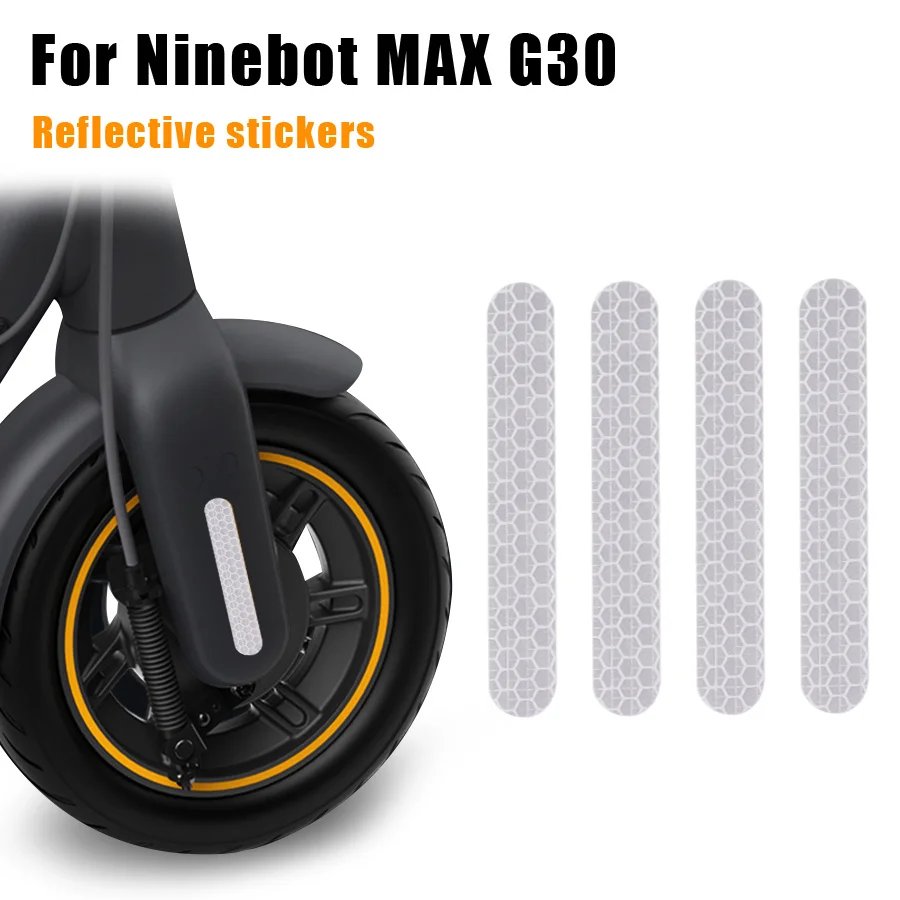 Наклейка на крышку колеса для электрического скутера Ninebot Max G30 Предупреждение о безопасности Водонепроницаемое Украшение Детали со светоотражающей клейкой лентой Изображение 2