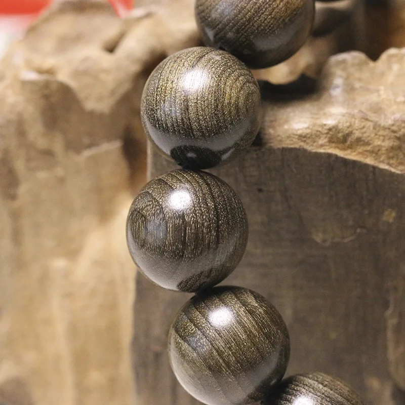 Старый материал JinSi Nan мрачные деревянные четки автомобильный кулон ручной буддийский бисер оптом браслет из фарфора в деревянном стиле для мужчин Изображение 3