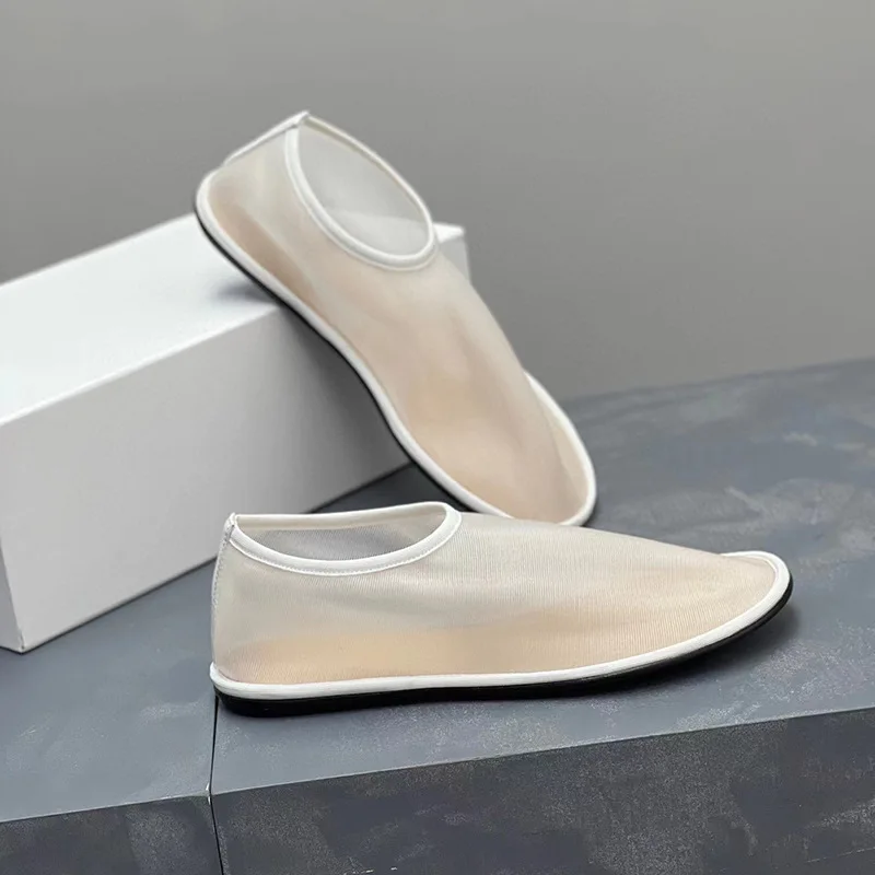Женская обувь на плоской подошве, простая дышащая обувь из сетки Изображение 0