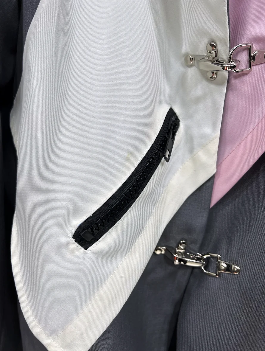 Супер Тонкий весенне-летний новый серый сшитый Розовый блейзер Женский модный пиджак Изображение 3