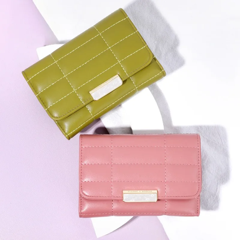 2023 Новая маленькая ароматная сумочка для отправки подарков, корейская версия модного складного дамского короткого кошелька Изображение 1