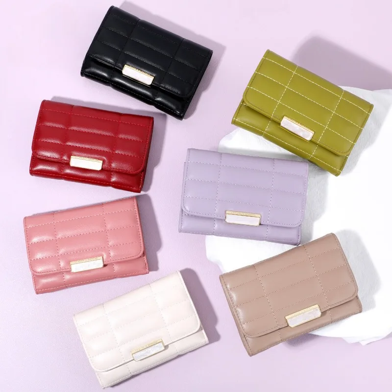 2023 Новая маленькая ароматная сумочка для отправки подарков, корейская версия модного складного дамского короткого кошелька Изображение 2