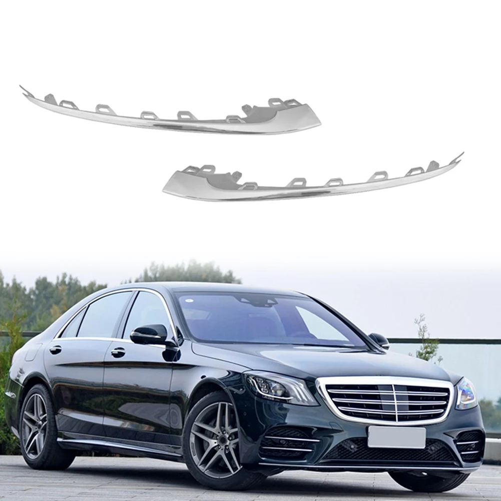 2228857700 Хромированная накладка на передний бампер автомобиля с левой стороны для Mercedes-Benz W222 S Class 2018 2019 2020 Изображение 3