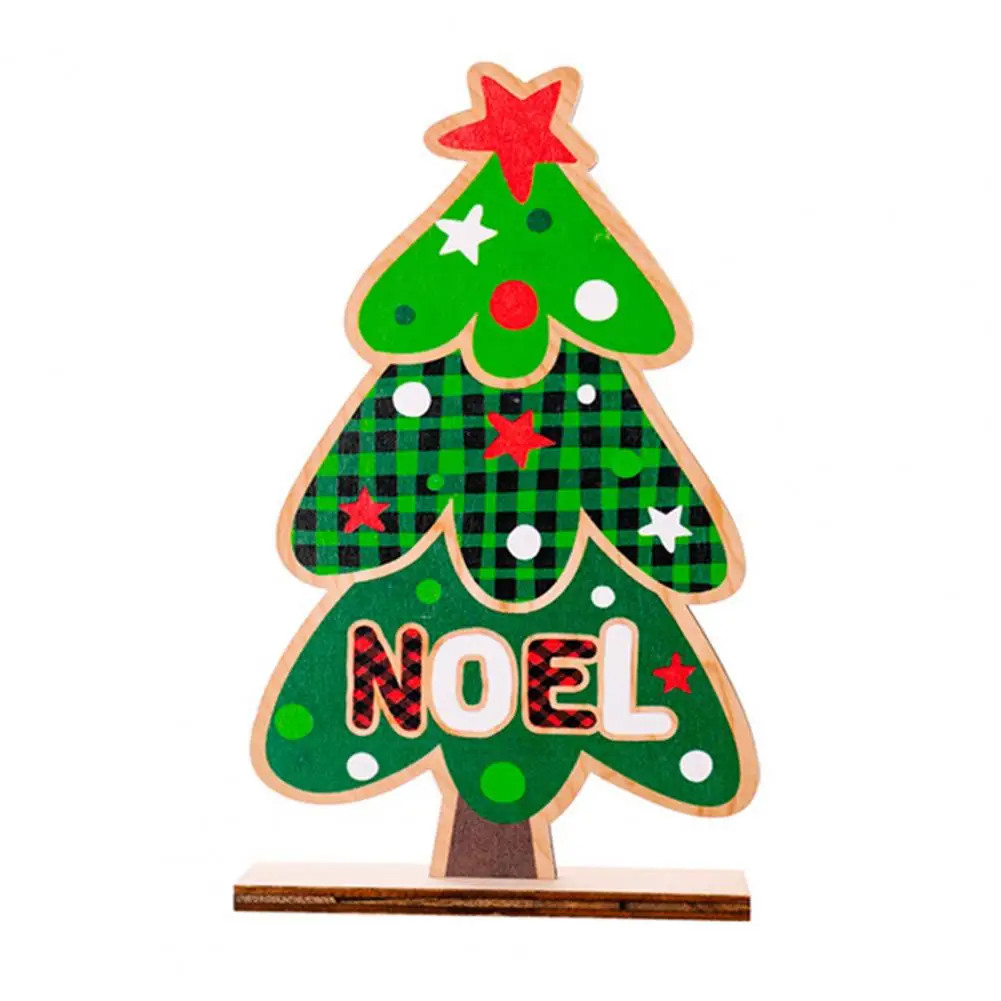 Украшение в виде рождественского гнома, прочное деревянное украшение в виде рождественской елки многоразового использования для праздничных украшений Изображение 2