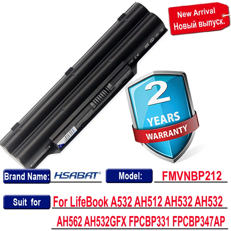 HSABAT 7000 мАч FPCBP331 Аккумулятор для ноутбука Fujitsu LifeBook A532 AH512 AH532 AH532/GFX FPCBP331 FMVNBP213 FPCBP347AP Изображение 2