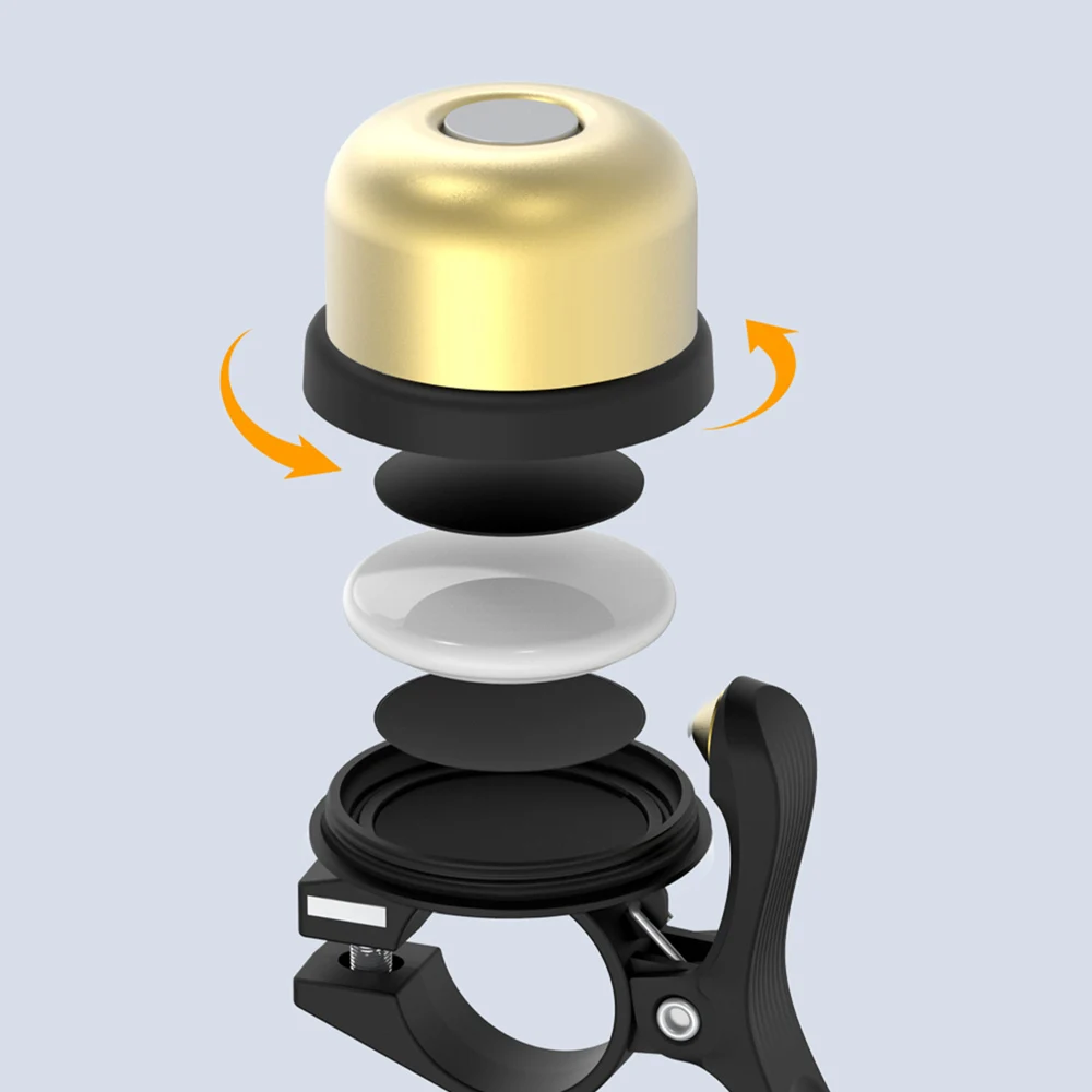 Встроенный антивибрационный колокольчик, прочный, не теряющийся Мини-медный колокольчик из медного сплава с высоким децибелом, водонепроницаемый автомобильный звонок безопасности, четкий рисунок Изображение 2