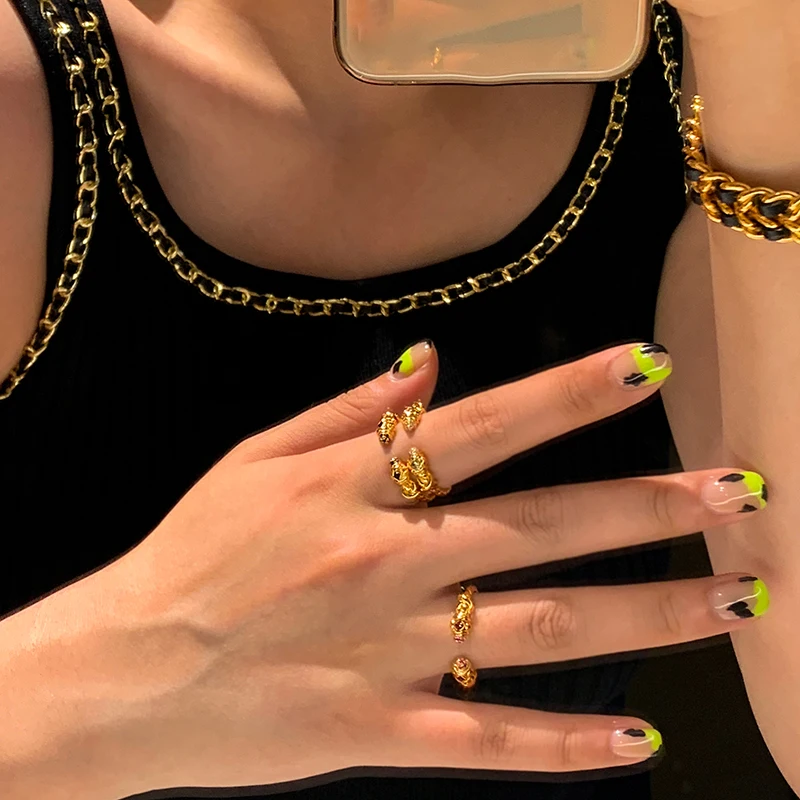 Кольцо с цирконом французского цвета Уникального дизайна Премиум-класса с открытым кольцом для указательного пальца Изображение 2