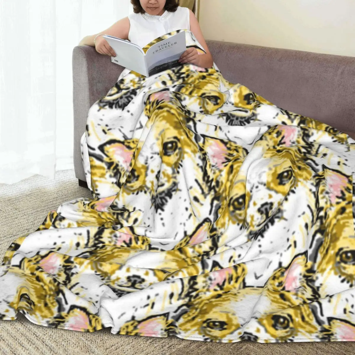 Мягкое фланелевое покрывало для чихуахуа с длинной шерстью для дивана-кровати, теплое одеяло, легкие одеяла для дивана, дорожное одеяло Изображение 5