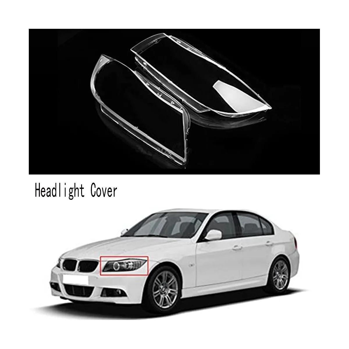 Правая Прозрачная крышка фары головного света, корпус лампы, объектив для BMW 3-Series E90 E91 2005-2011 Изображение 4