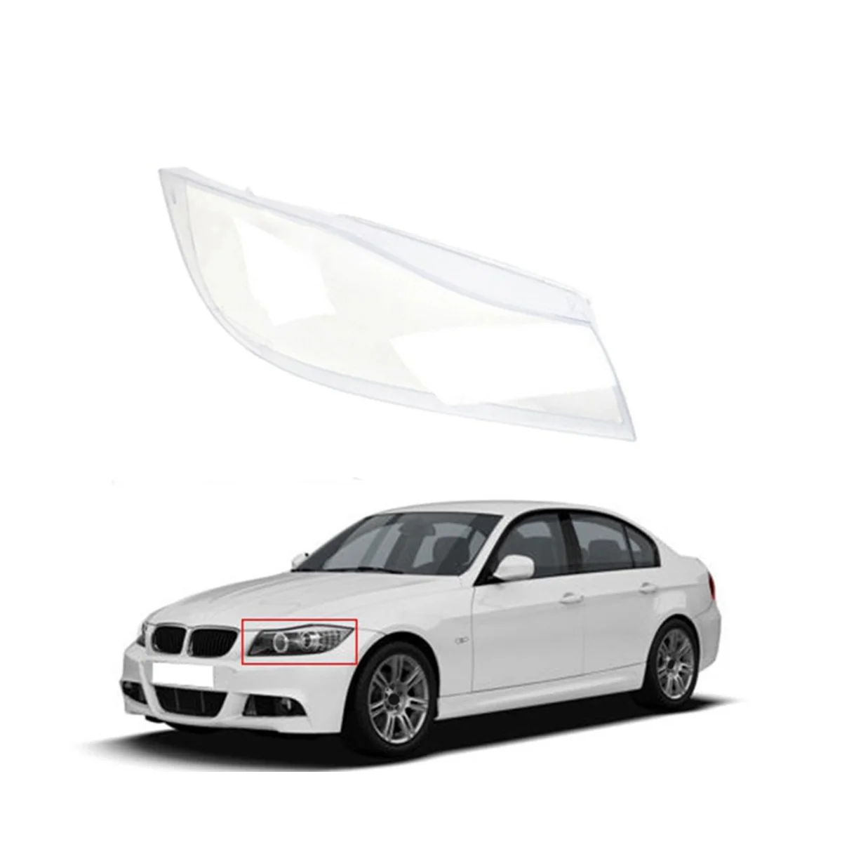 Правая Прозрачная крышка фары головного света, корпус лампы, объектив для BMW 3-Series E90 E91 2005-2011 Изображение 5