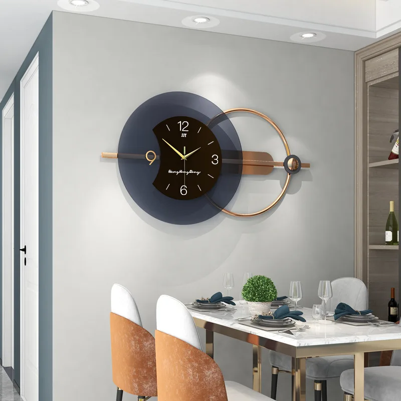 Современные минималистичные настенные часы, украшение гостиной, столовой, индивидуальное креативное украшение, настенные часы Изображение 3