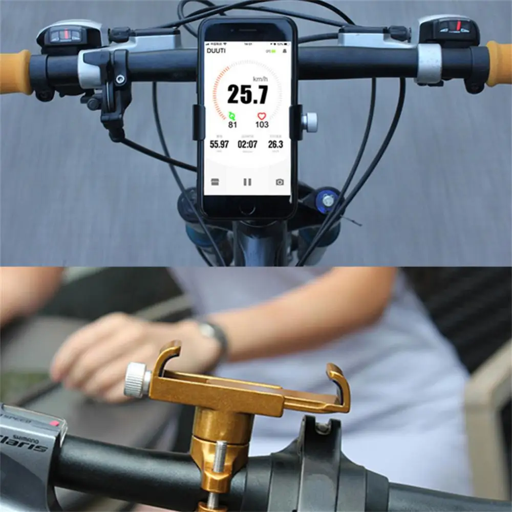 Держатель для велосипедного телефона из алюминиевого сплава с поворотом на 360 градусов для смартфона, Регулируемая поддержка, кронштейн для крепления подставки для велосипедного телефона GPS Изображение 1