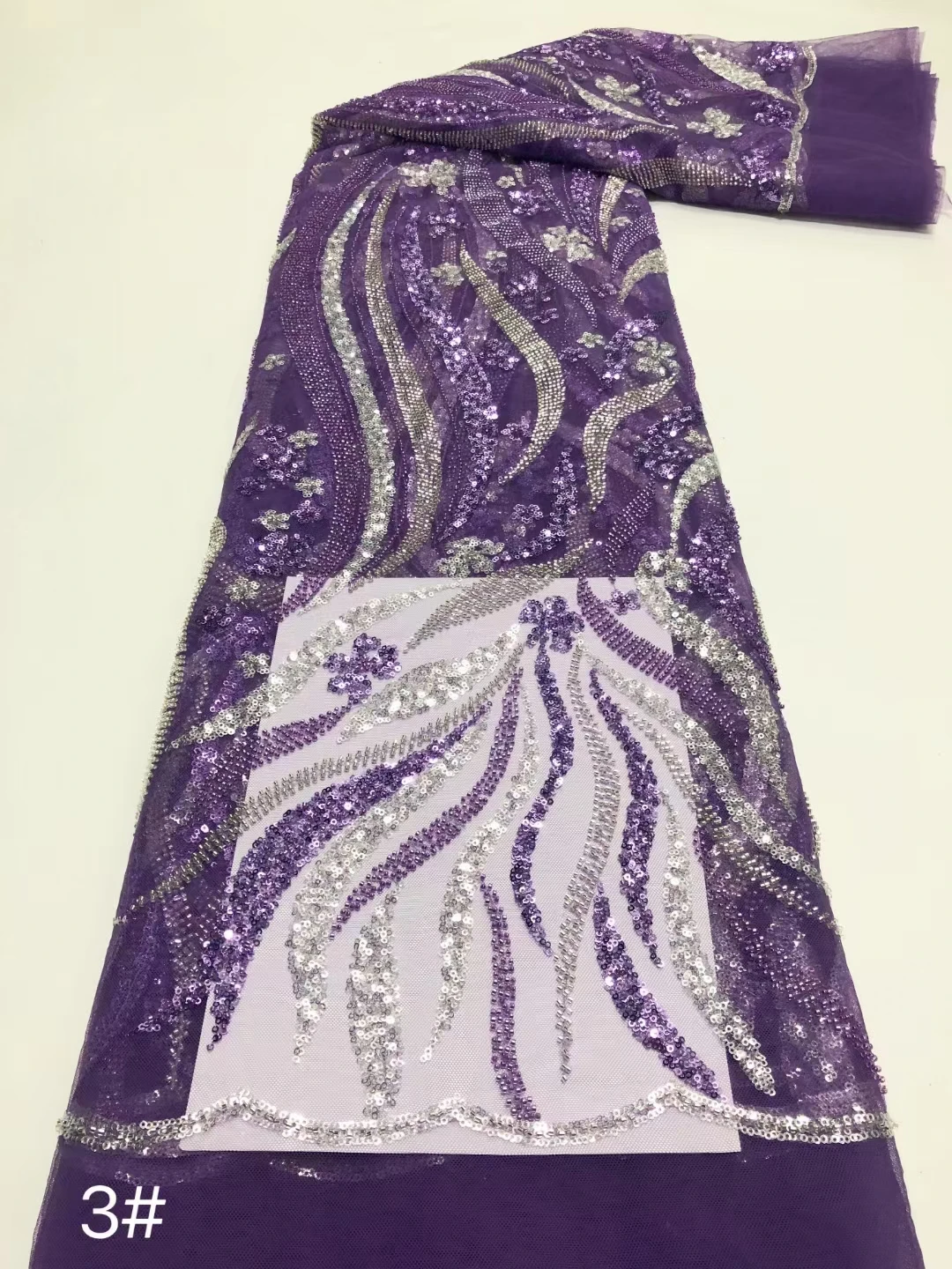 Свадебная кружевная ткань высокого качества ручной работы, вышитая бисером и пайетками, Кружевная ткань из Нигерийского французского тюля для вечернего платья Изображение 0