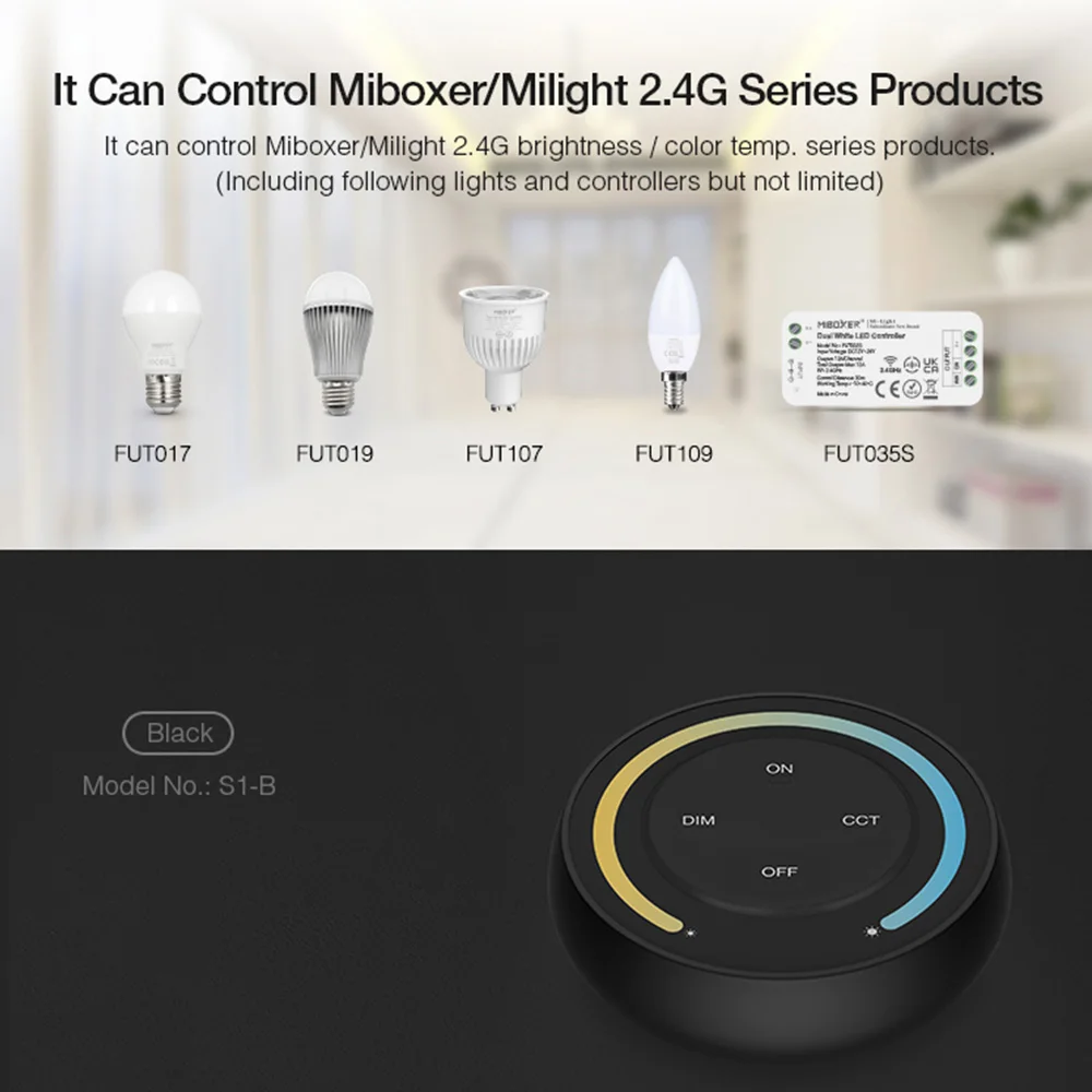 Miboxer S1/S2 3V2.4G Sunrise Пульт Дистанционного управления Rainbow Remote Для 5050 2835 5630 Цветовая температура RGB RGBW RGB + CCT Светодиодная лента Изображение 3