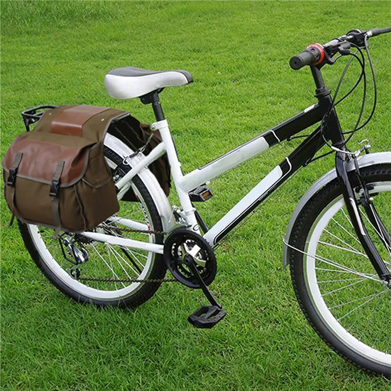 Обновите Туристическую велосипедную седельную сумку, брезентовую водонепроницаемую коробку для корзин, боковую сумку для инструментов, чехол для велосипедной коробки 2023 Изображение 2