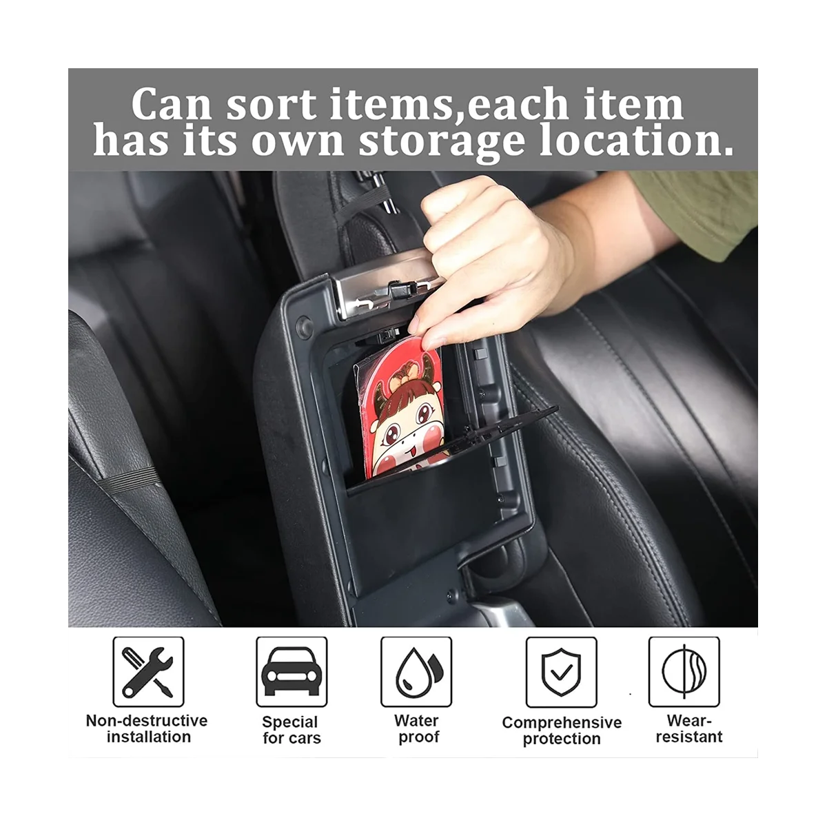 Ящик для подлокотников Лоток для хранения для Land Rover Discovery 4 2010-2016 Центральный Подлокотник Скрытый Ящик для хранения Аксессуаров Изображение 4