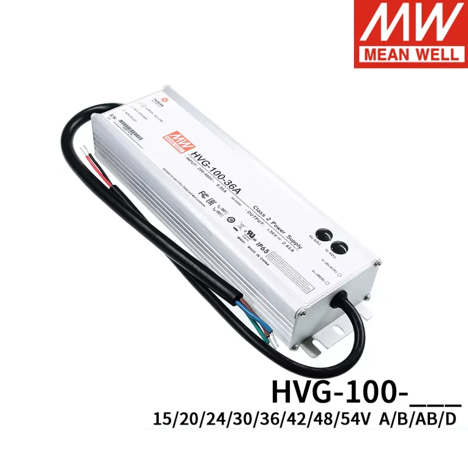 MEAN WELL HVG-100 180-528VAC Высоковольтный вход, водонепроницаемый светодиодный источник питания Изображение 2