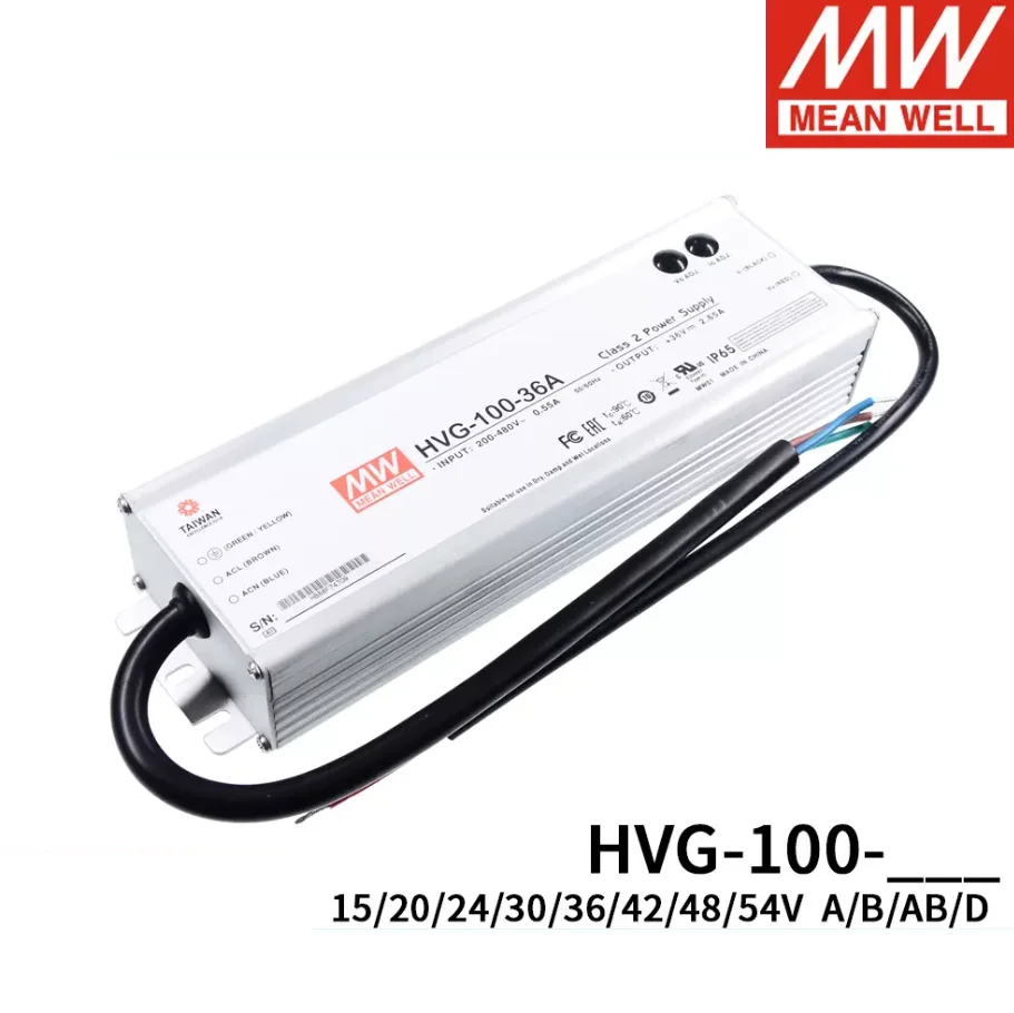 MEAN WELL HVG-100 180-528VAC Высоковольтный вход, водонепроницаемый светодиодный источник питания Изображение 3