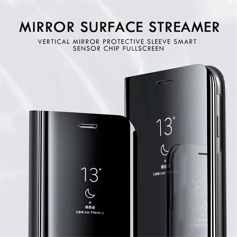 Кожаный чехол Filp Для Samsung Galaxy A6 A7 A9 2018 A750 Smart Mirror Book Case On Для Samsnng A 6 7 9 Роскошный Зеркальный чехол для телефона Изображение 3