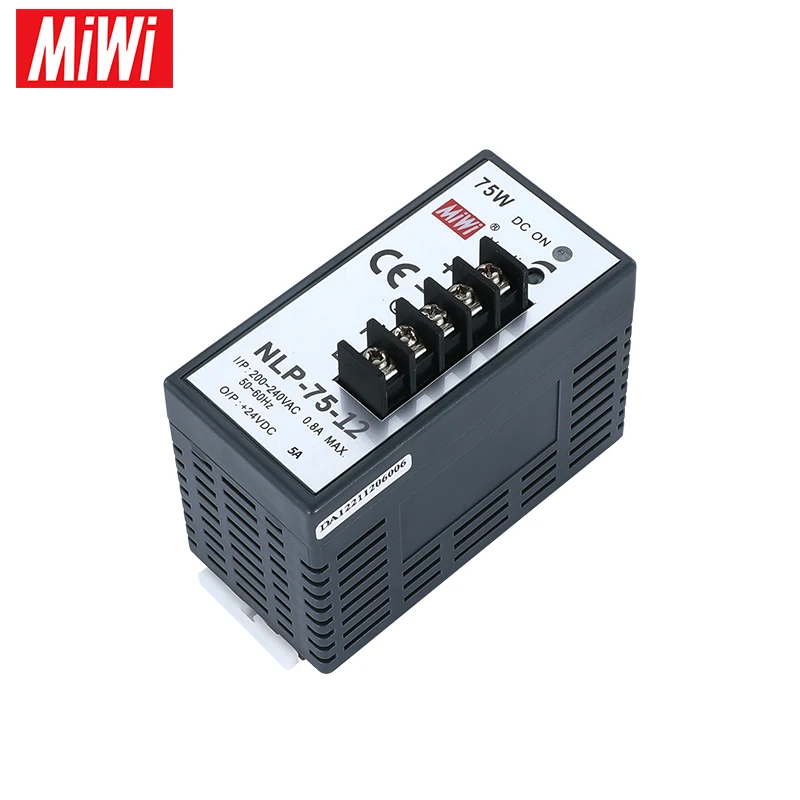 MIWI NLP-75 Вт 12 В с одним выходом переменного тока постоянного тока, модель Ultra DIN Rail, импульсный источник питания для светодиодного адаптера Изображение 2