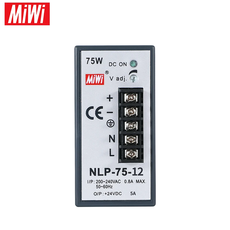 MIWI NLP-75 Вт 12 В с одним выходом переменного тока постоянного тока, модель Ultra DIN Rail, импульсный источник питания для светодиодного адаптера Изображение 3
