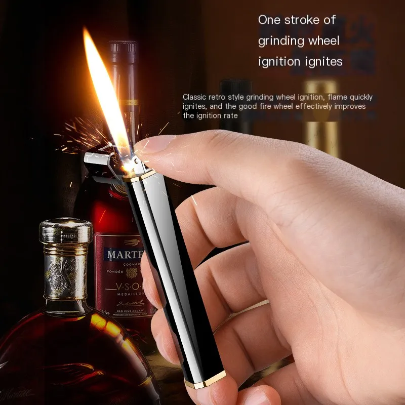 Креативные Зажигалки Для Сигарет Тонкая Мини-Бутановая Газовая Зажигалка Аксессуары Для Курения Портативные (Без Газа) Изображение 2